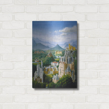 Luxe Metal Art 'German Castles' by Harro Maass, Metal Wall Art,16x24