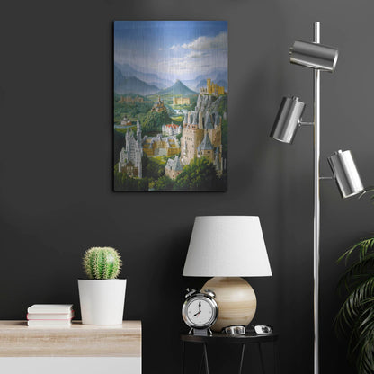 Luxe Metal Art 'German Castles' by Harro Maass, Metal Wall Art,16x24