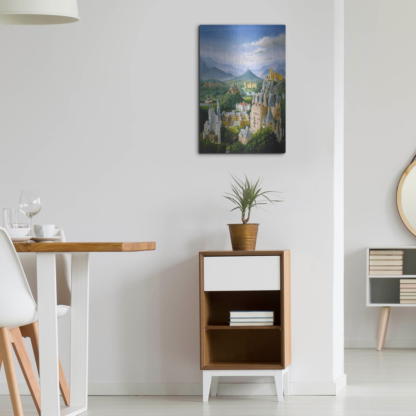 Luxe Metal Art 'German Castles' by Harro Maass, Metal Wall Art,16x24