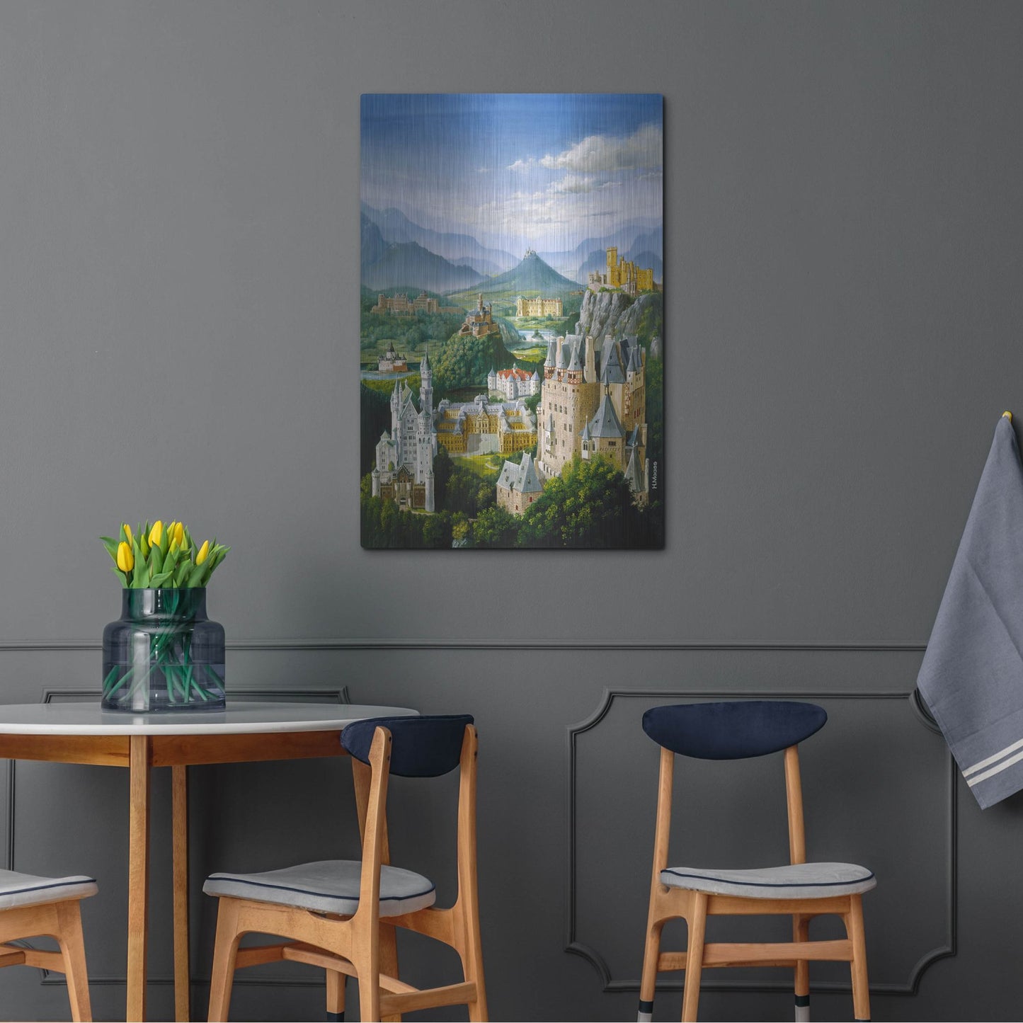 Luxe Metal Art 'German Castles' by Harro Maass, Metal Wall Art,24x36