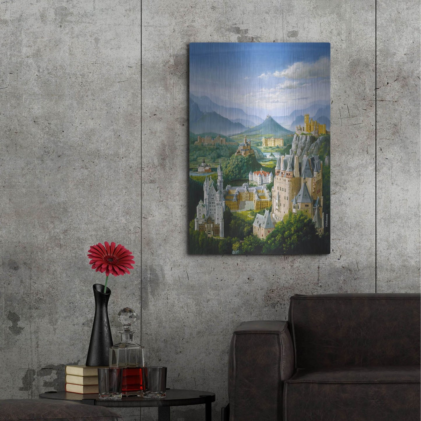 Luxe Metal Art 'German Castles' by Harro Maass, Metal Wall Art,24x36