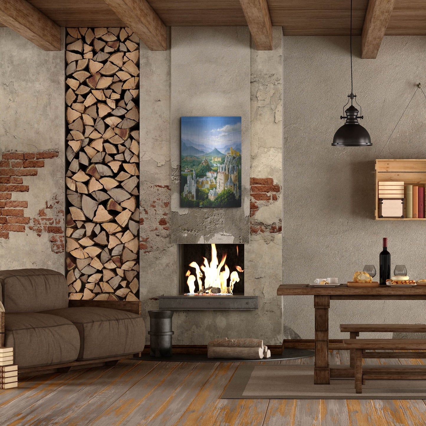 Luxe Metal Art 'German Castles' by Harro Maass, Metal Wall Art,24x36