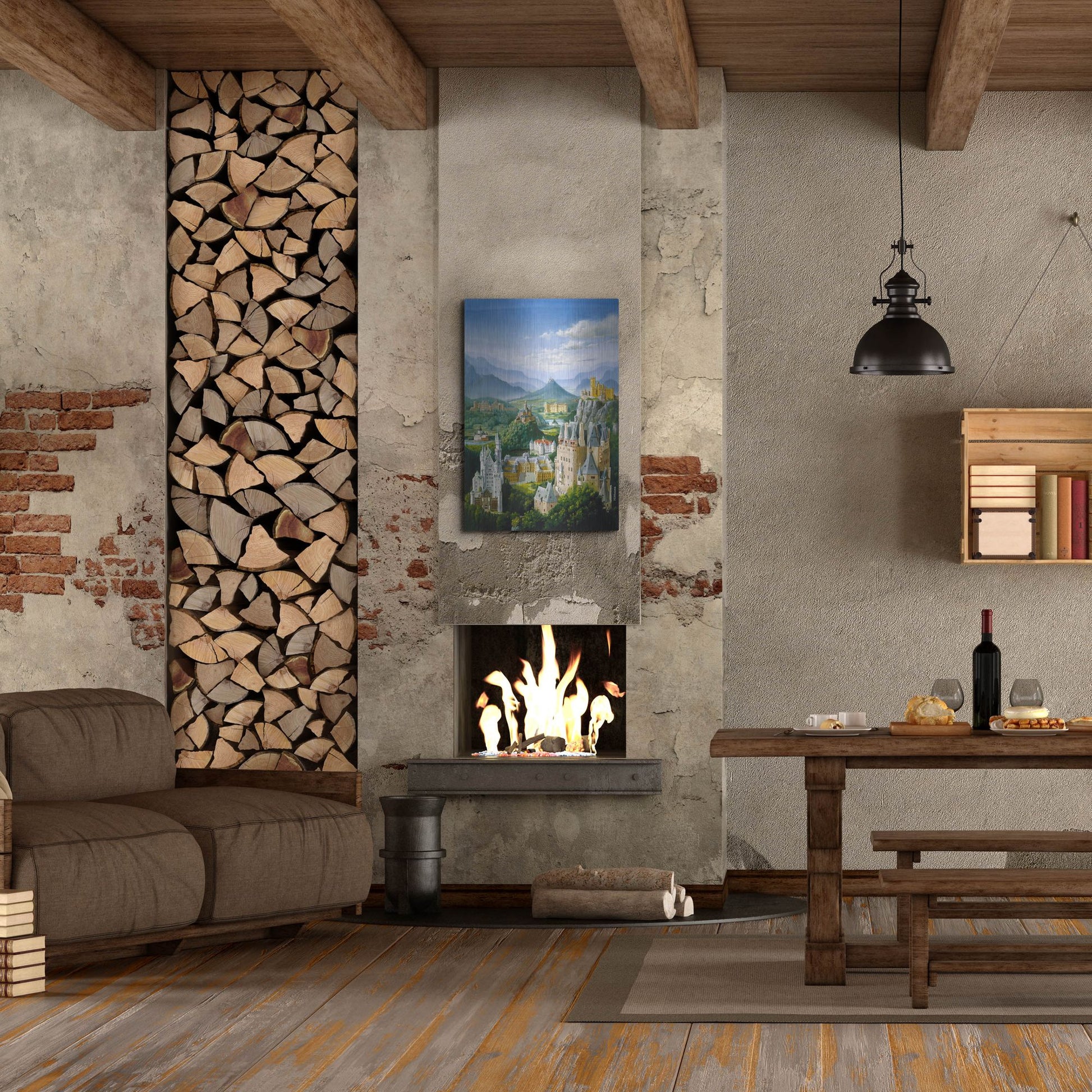 Luxe Metal Art 'German Castles' by Harro Maass, Metal Wall Art,24x36