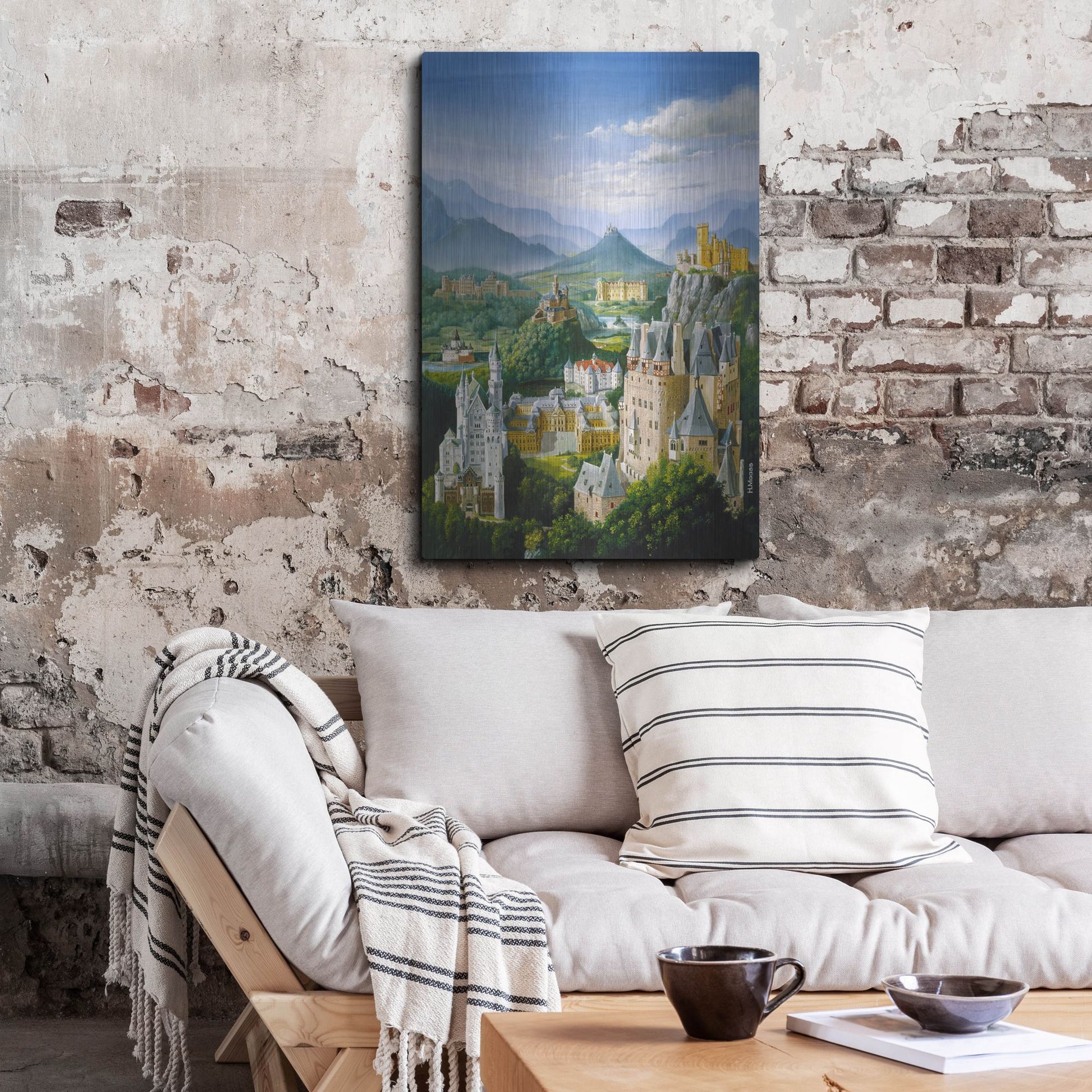 Luxe Metal Art 'German Castles' by Harro Maass, Metal Wall Art,24x36
