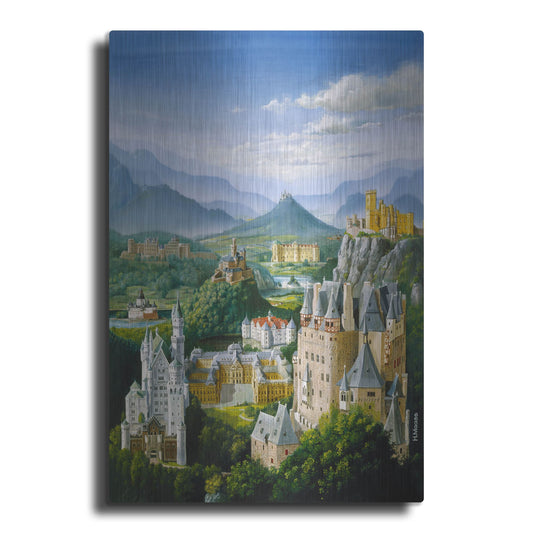 Luxe Metal Art 'German Castles' by Harro Maass, Metal Wall Art