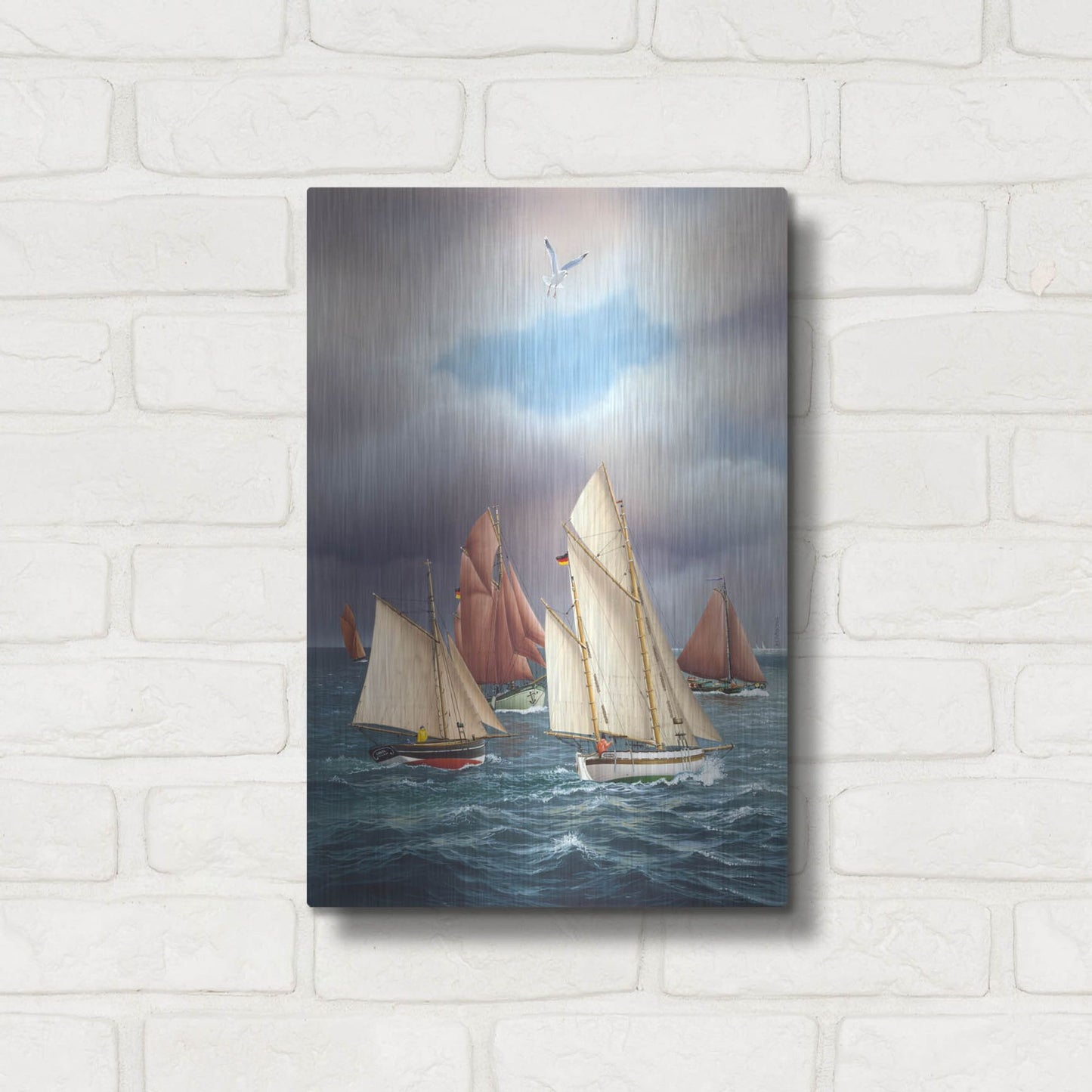 Luxe Metal Art 'Sailing Oldtimers' by Harro Maass, Metal Wall Art,12x16