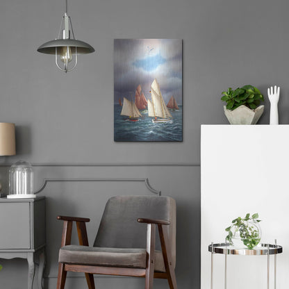 Luxe Metal Art 'Sailing Oldtimers' by Harro Maass, Metal Wall Art,16x24