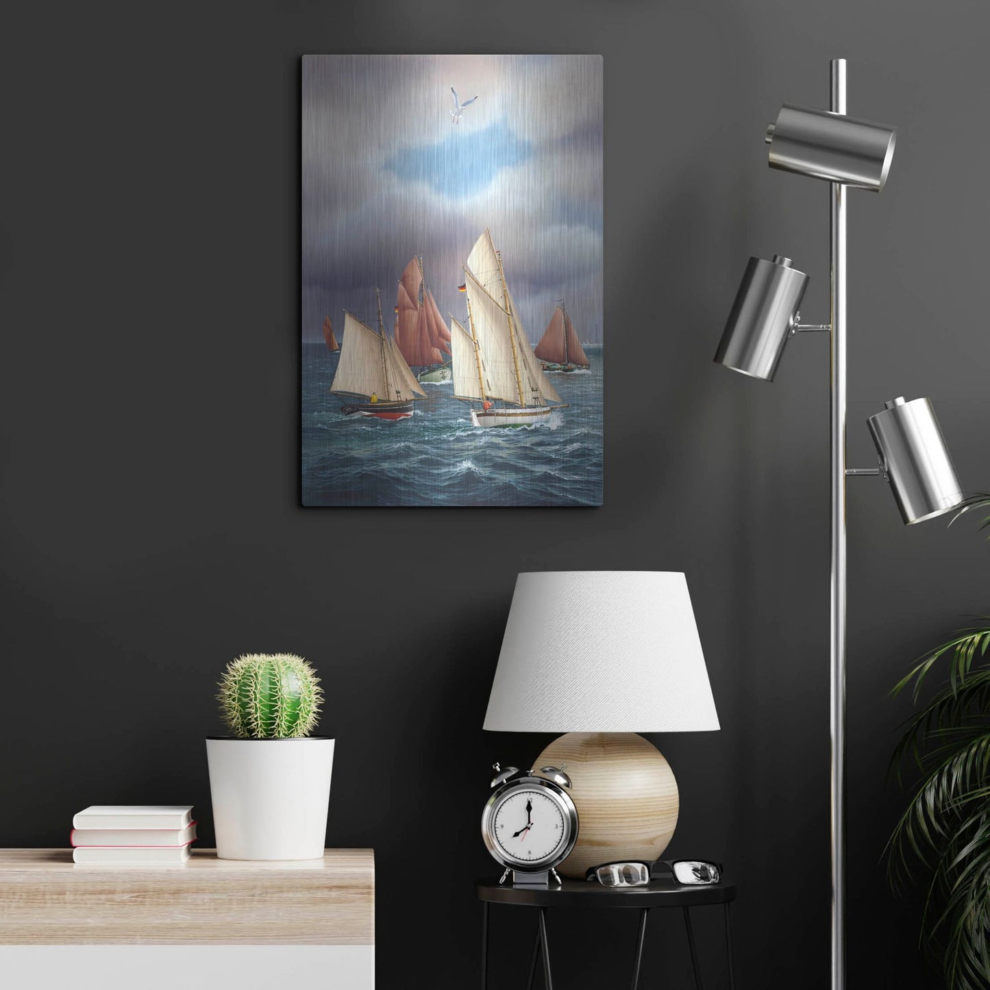 Luxe Metal Art 'Sailing Oldtimers' by Harro Maass, Metal Wall Art,16x24