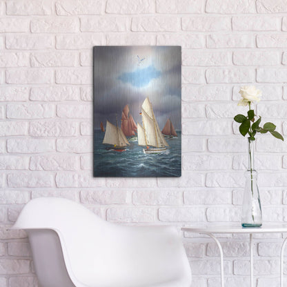 Luxe Metal Art 'Sailing Oldtimers' by Harro Maass, Metal Wall Art,16x24