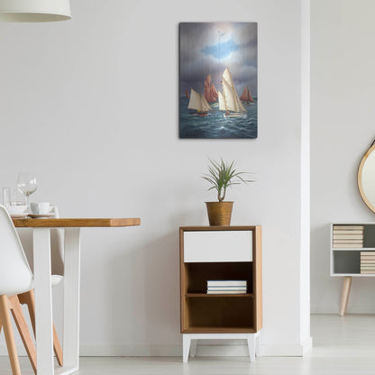 Luxe Metal Art 'Sailing Oldtimers' by Harro Maass, Metal Wall Art,16x24