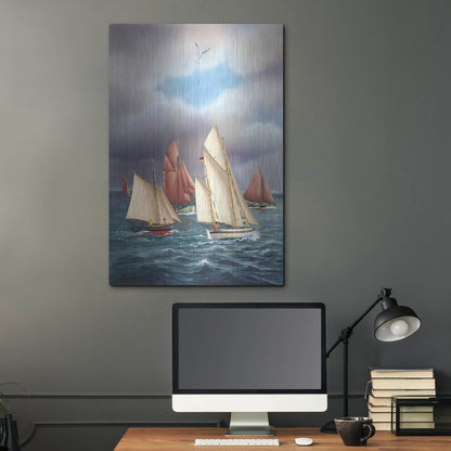 Luxe Metal Art 'Sailing Oldtimers' by Harro Maass, Metal Wall Art,24x36