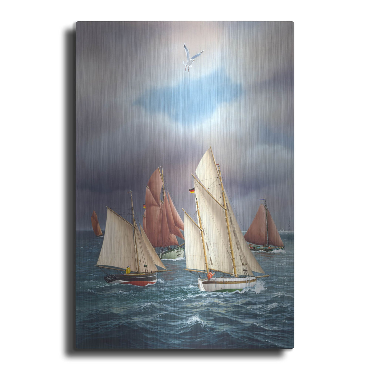 Luxe Metal Art 'Sailing Oldtimers' by Harro Maass, Metal Wall Art