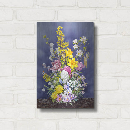 Luxe Metal Art 'Spring Flowers' by Harro Maass, Metal Wall Art,12x16