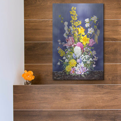 Luxe Metal Art 'Spring Flowers' by Harro Maass, Metal Wall Art,12x16