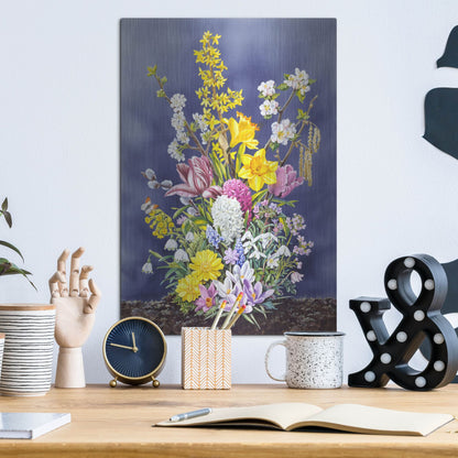 Luxe Metal Art 'Spring Flowers' by Harro Maass, Metal Wall Art,12x16