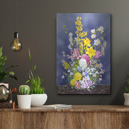 Luxe Metal Art 'Spring Flowers' by Harro Maass, Metal Wall Art,12x16