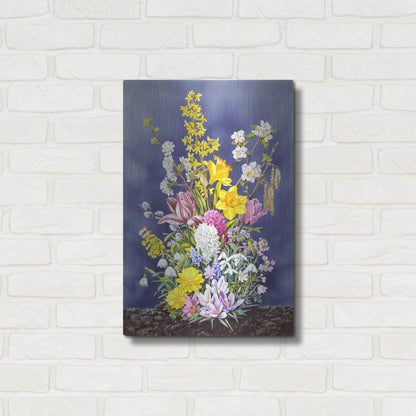 Luxe Metal Art 'Spring Flowers' by Harro Maass, Metal Wall Art,16x24