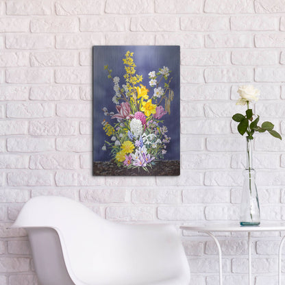 Luxe Metal Art 'Spring Flowers' by Harro Maass, Metal Wall Art,16x24