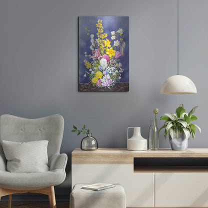 Luxe Metal Art 'Spring Flowers' by Harro Maass, Metal Wall Art,16x24