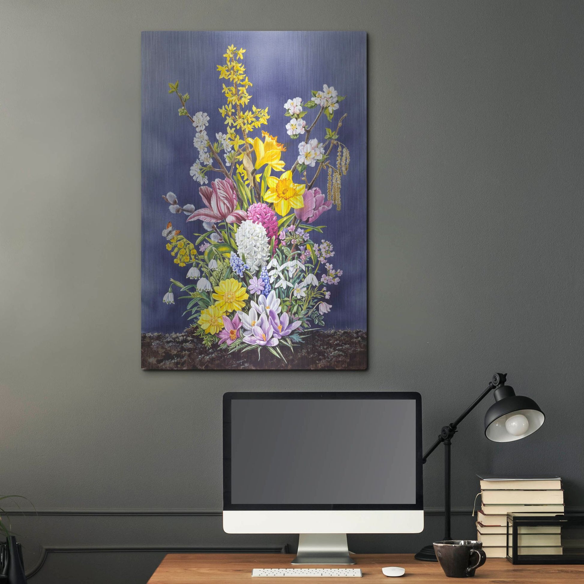 Luxe Metal Art 'Spring Flowers' by Harro Maass, Metal Wall Art,24x36