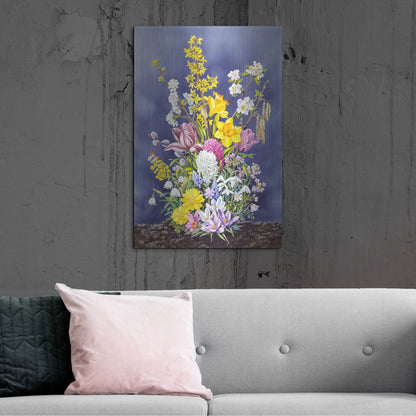 Luxe Metal Art 'Spring Flowers' by Harro Maass, Metal Wall Art,24x36