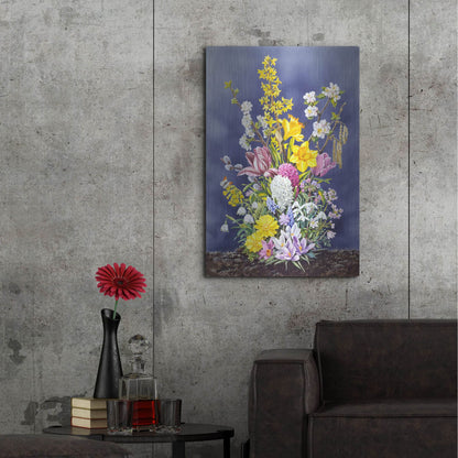 Luxe Metal Art 'Spring Flowers' by Harro Maass, Metal Wall Art,24x36