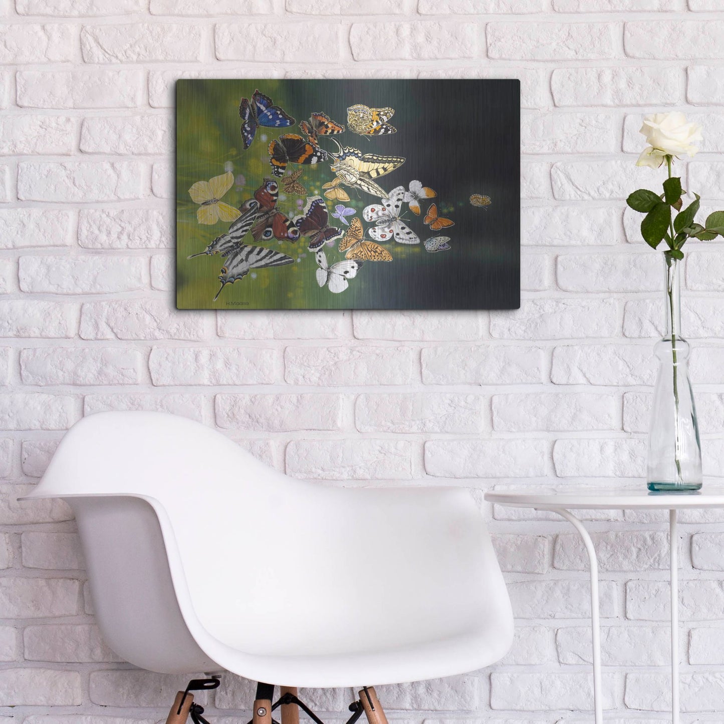 Luxe Metal Art 'Butterflies' by Harro Maass, Metal Wall Art,24x16