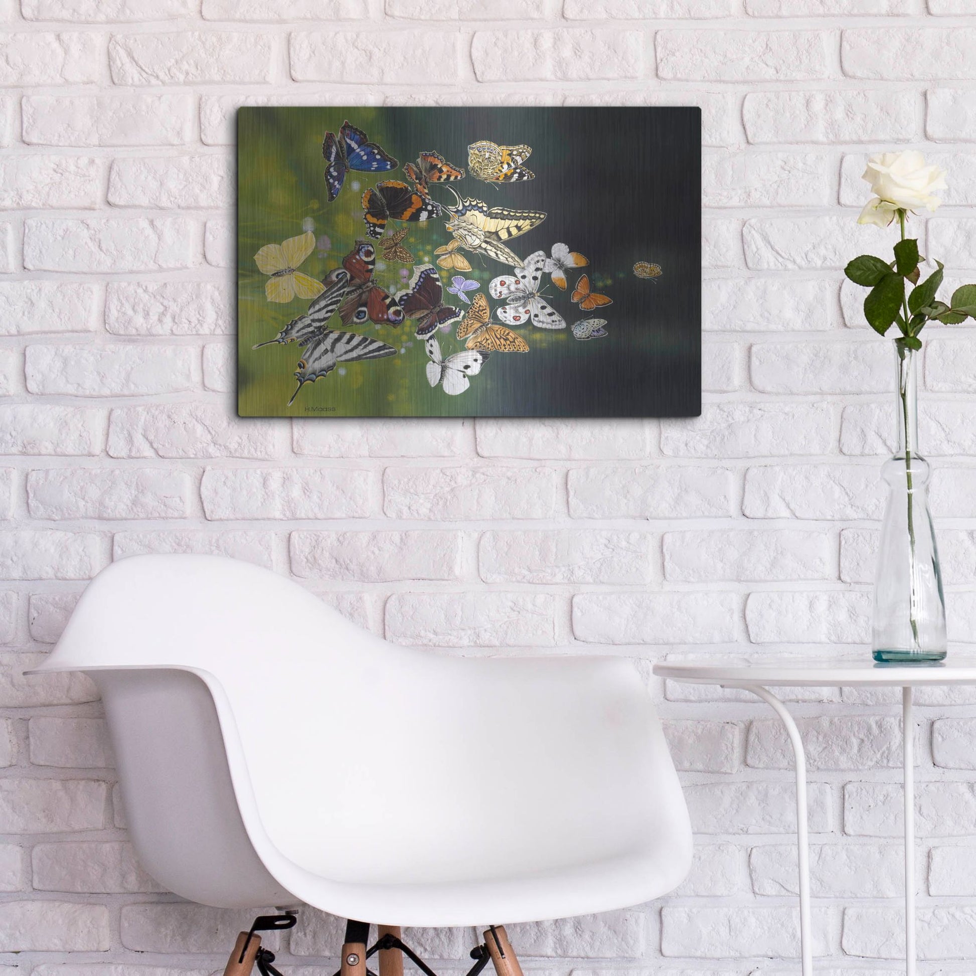 Luxe Metal Art 'Butterflies' by Harro Maass, Metal Wall Art,24x16