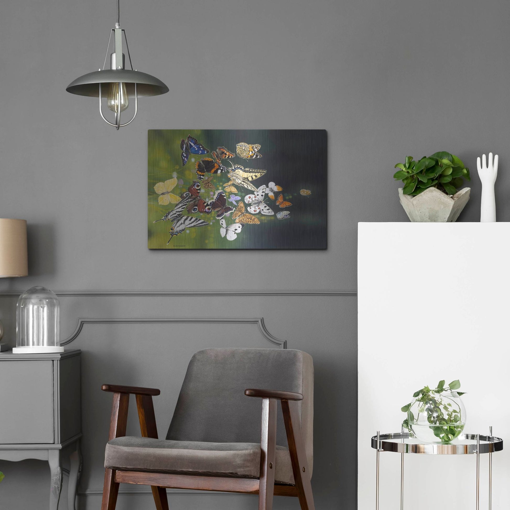 Luxe Metal Art 'Butterflies' by Harro Maass, Metal Wall Art,24x16