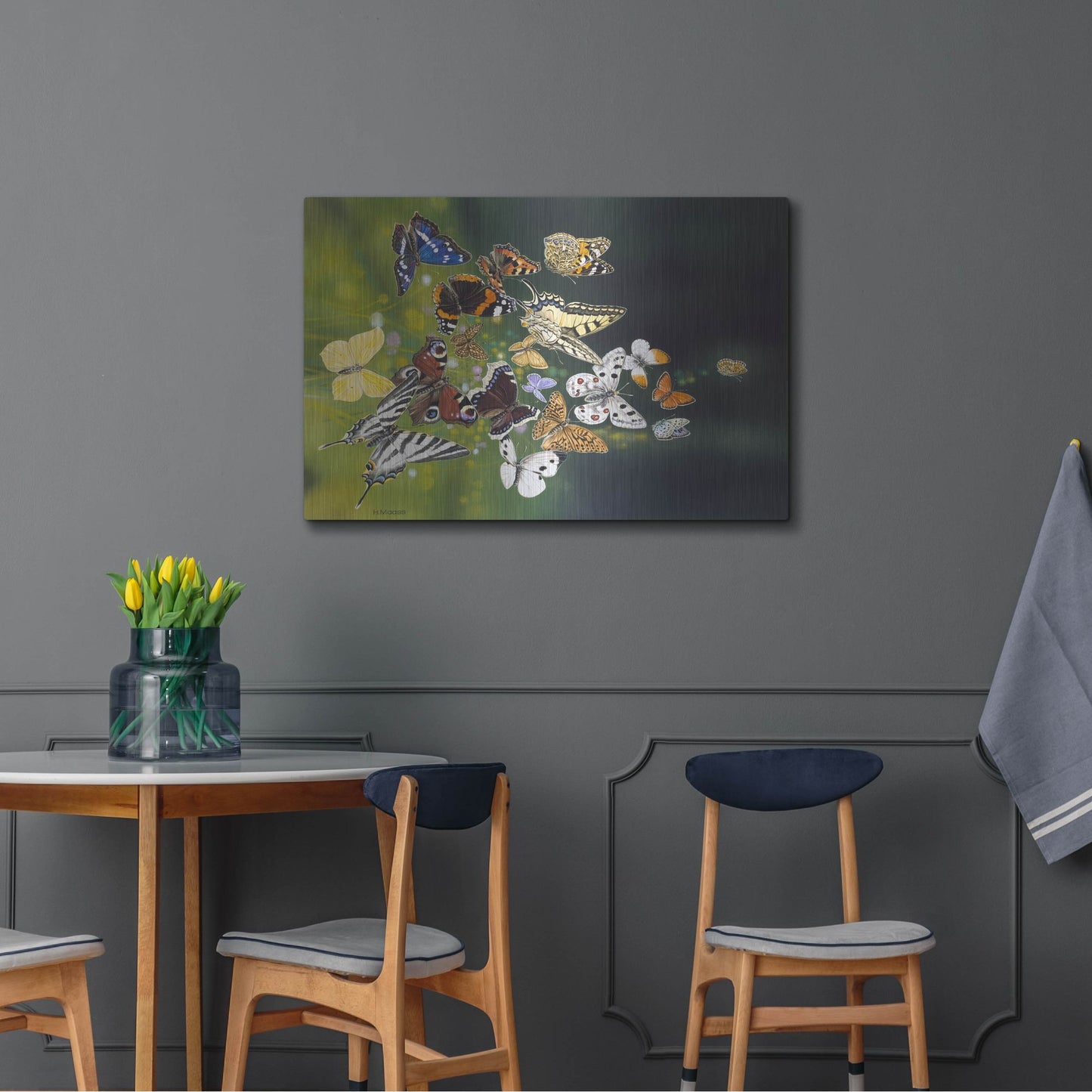 Luxe Metal Art 'Butterflies' by Harro Maass, Metal Wall Art,36x24