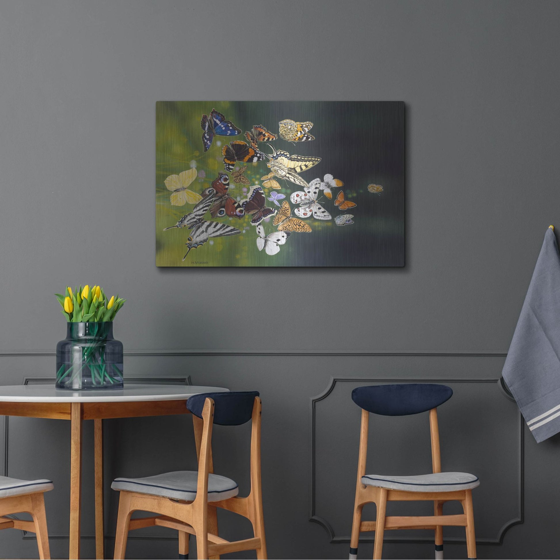 Luxe Metal Art 'Butterflies' by Harro Maass, Metal Wall Art,36x24