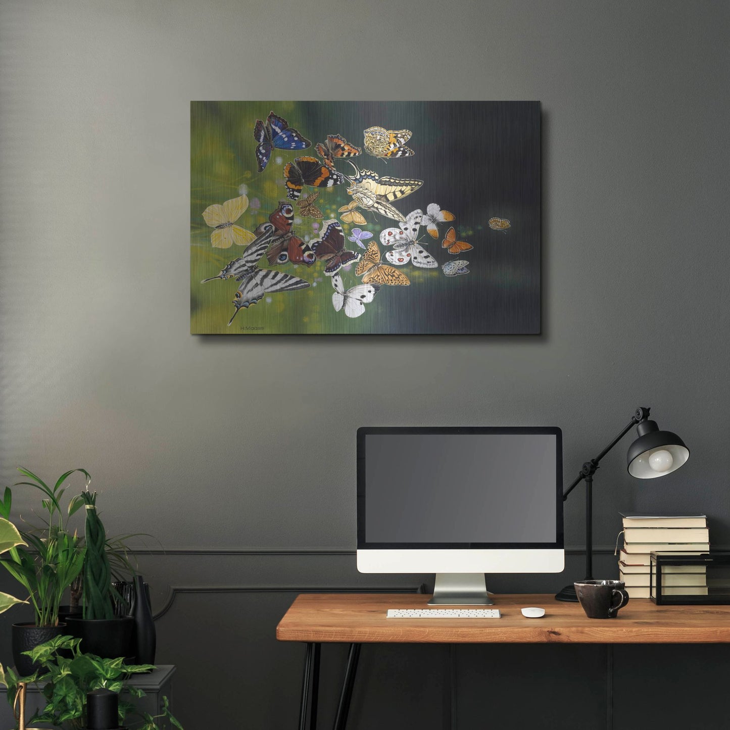 Luxe Metal Art 'Butterflies' by Harro Maass, Metal Wall Art,36x24