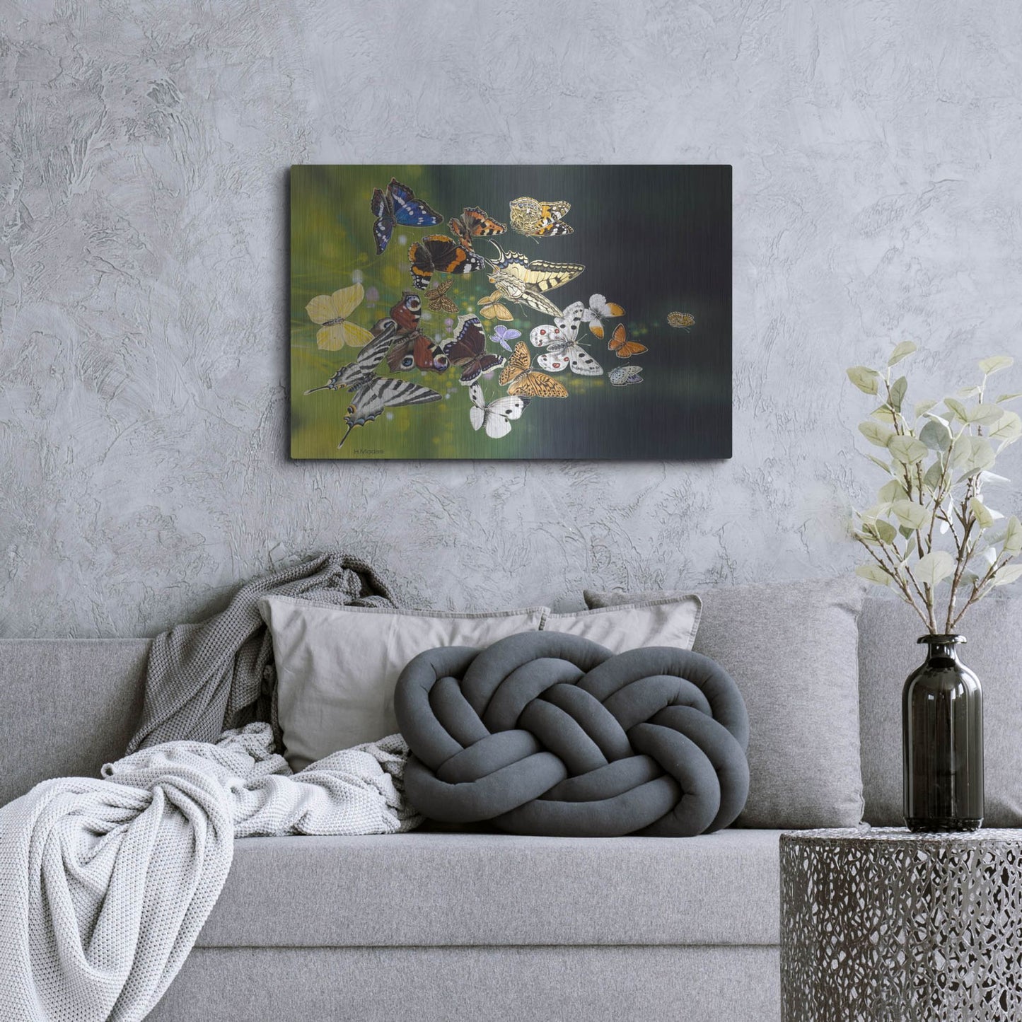 Luxe Metal Art 'Butterflies' by Harro Maass, Metal Wall Art,36x24