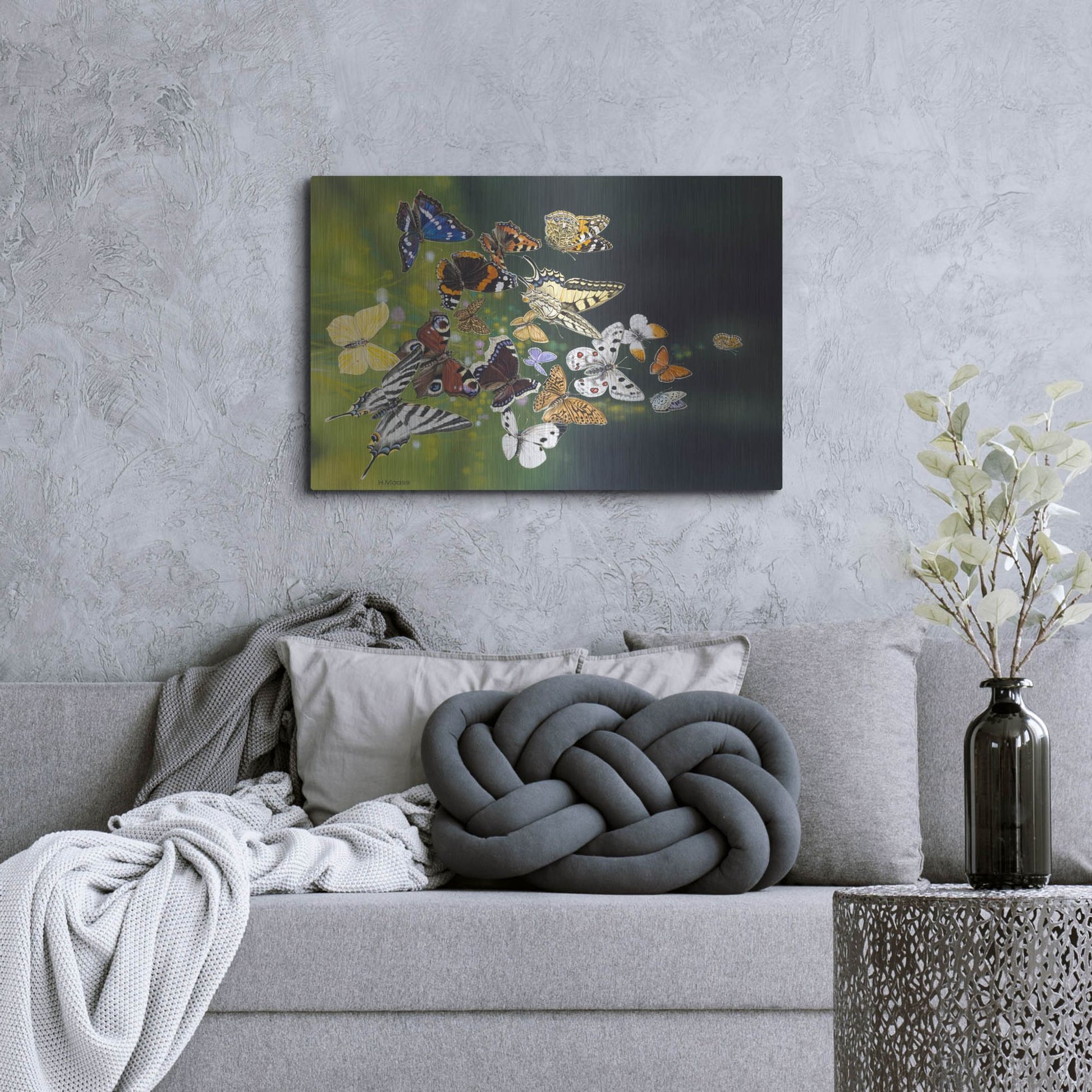 Luxe Metal Art 'Butterflies' by Harro Maass, Metal Wall Art,36x24