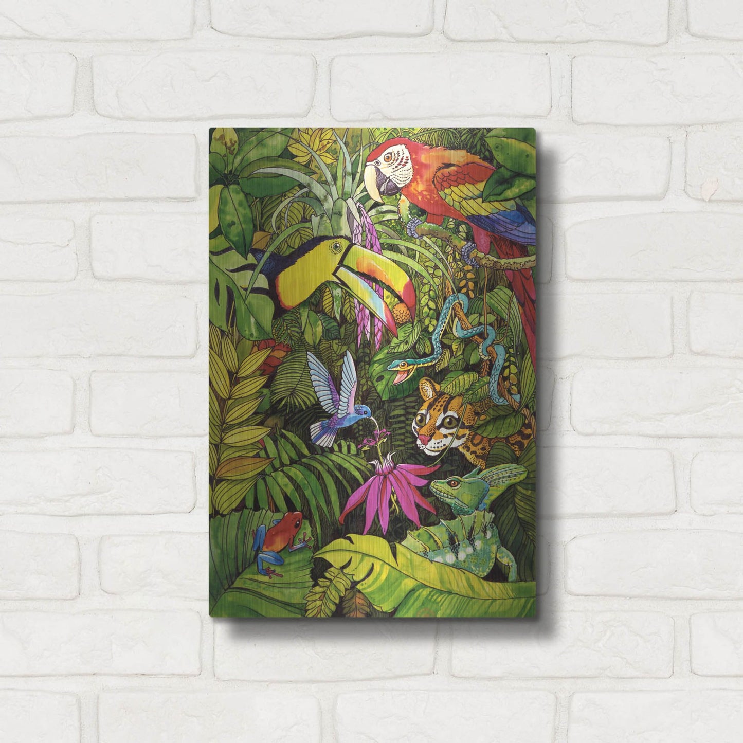 Luxe Metal Art 'Tropical Scenery' by Harro Maass, Metal Wall Art,12x16