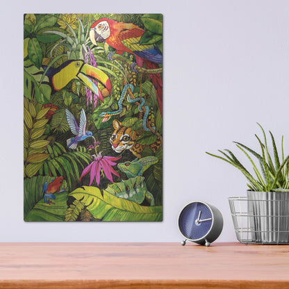 Luxe Metal Art 'Tropical Scenery' by Harro Maass, Metal Wall Art,12x16