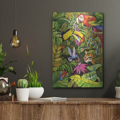 Luxe Metal Art 'Tropical Scenery' by Harro Maass, Metal Wall Art,12x16