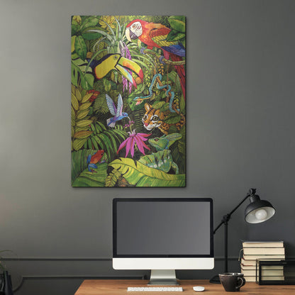 Luxe Metal Art 'Tropical Scenery' by Harro Maass, Metal Wall Art,24x36