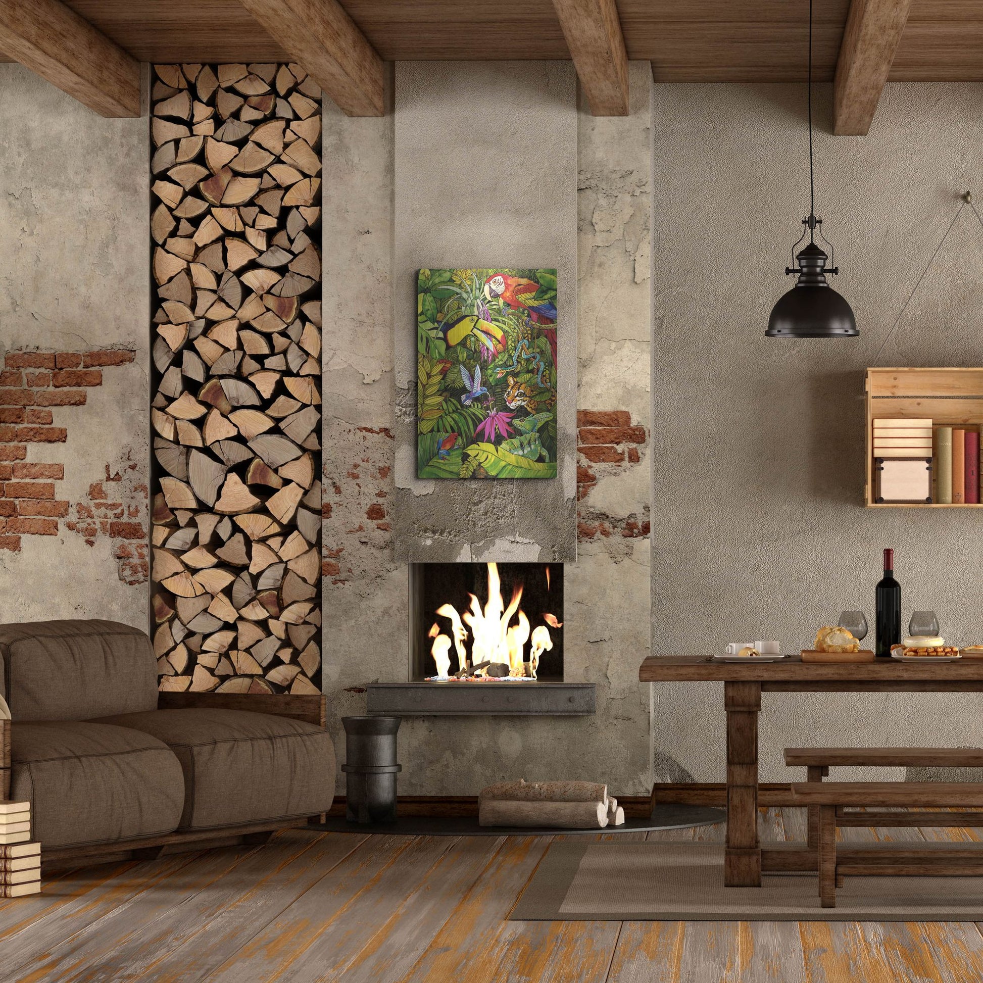 Luxe Metal Art 'Tropical Scenery' by Harro Maass, Metal Wall Art,24x36