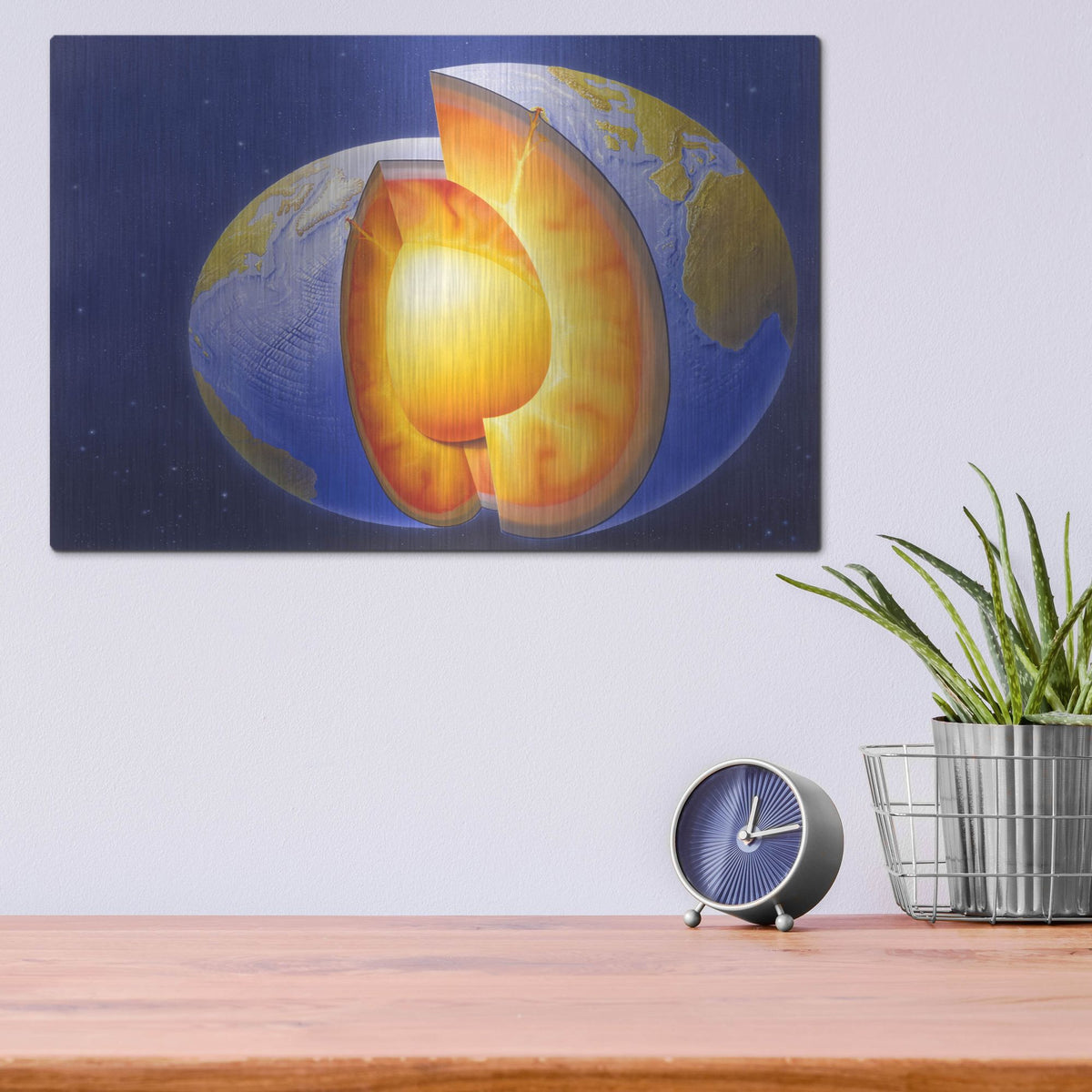 Luxe Metal Art 'The Earth' by Harro Maass, Metal Wall Art,16x12