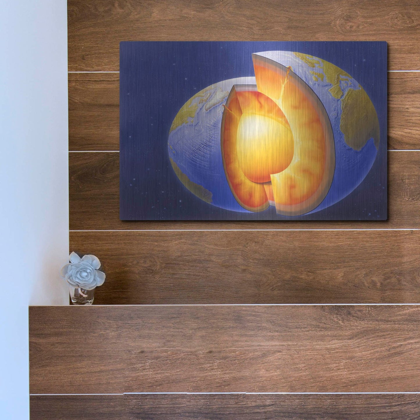 Luxe Metal Art 'The Earth' by Harro Maass, Metal Wall Art,16x12