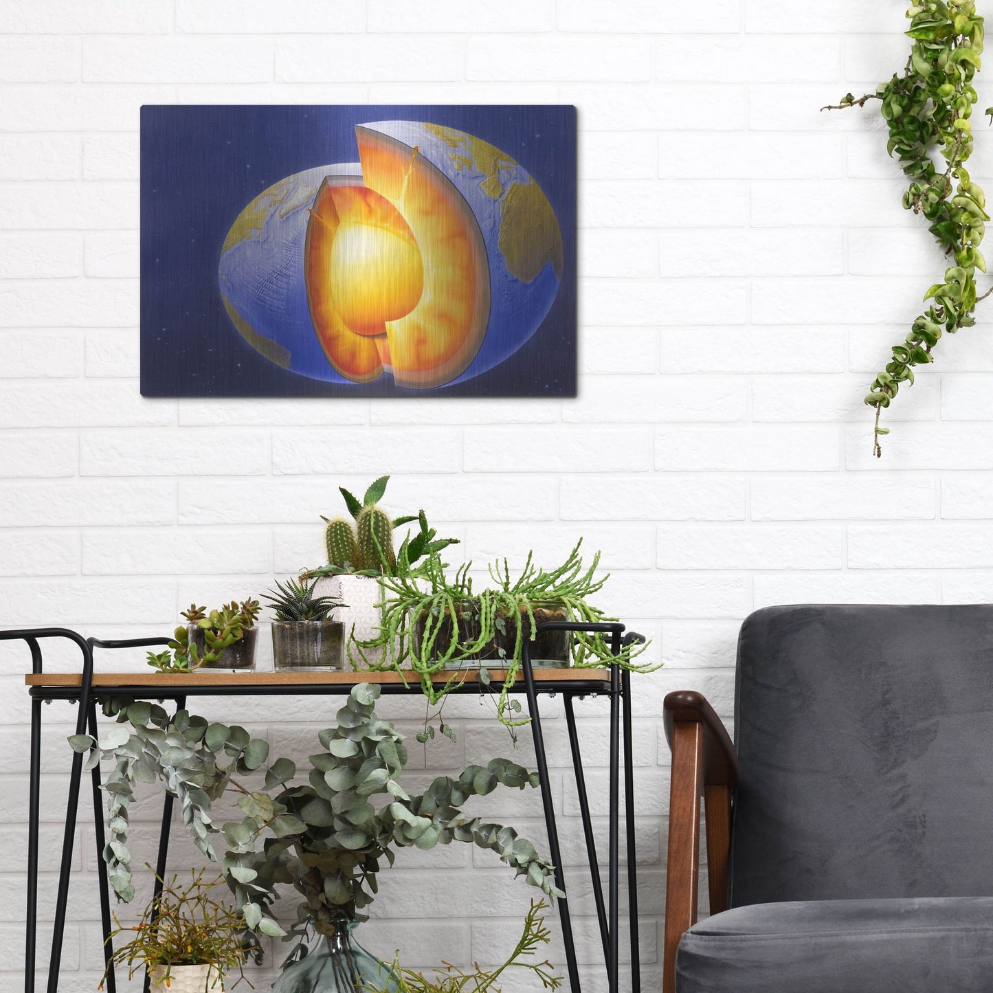 Luxe Metal Art 'The Earth' by Harro Maass, Metal Wall Art,16x12