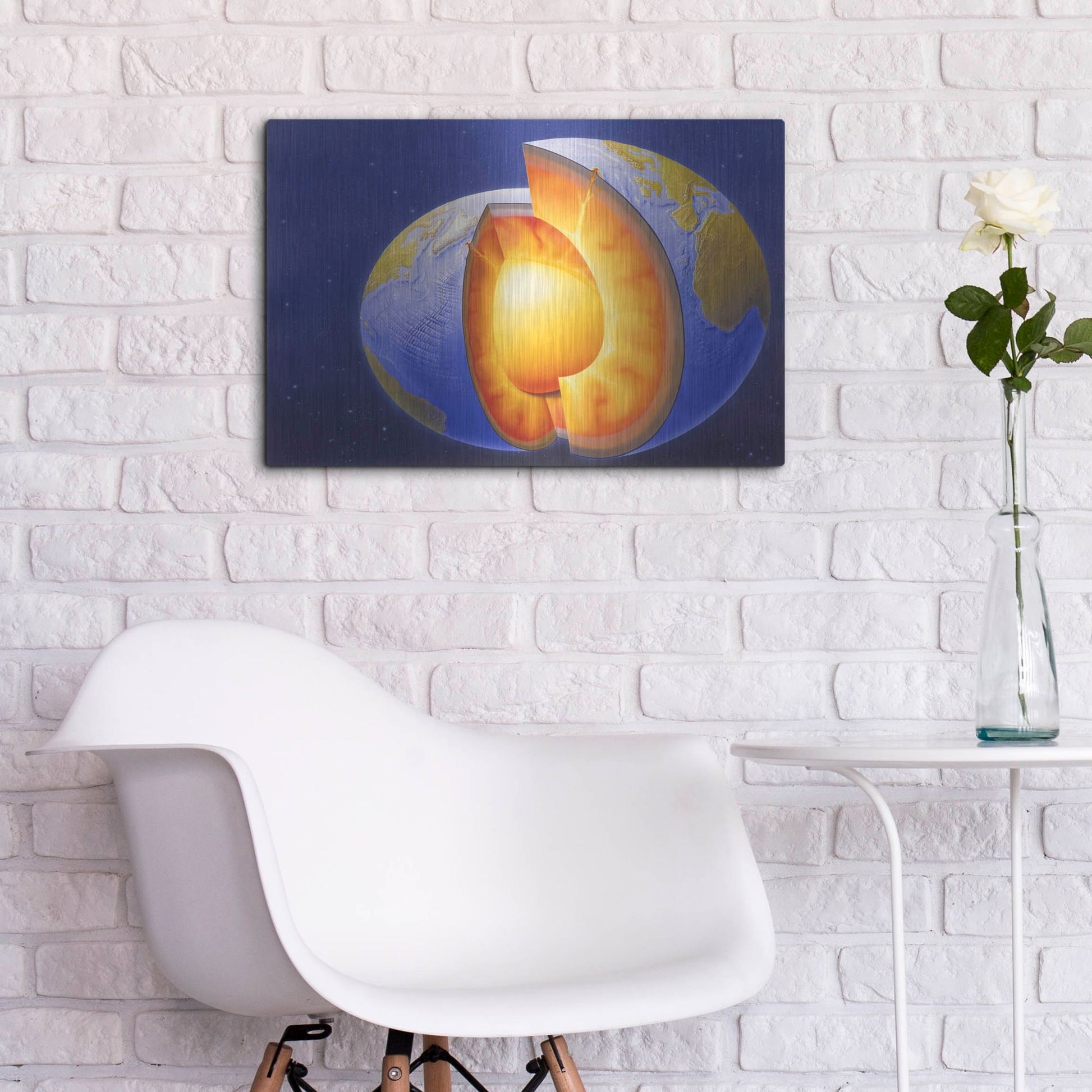 Luxe Metal Art 'The Earth' by Harro Maass, Metal Wall Art,24x16
