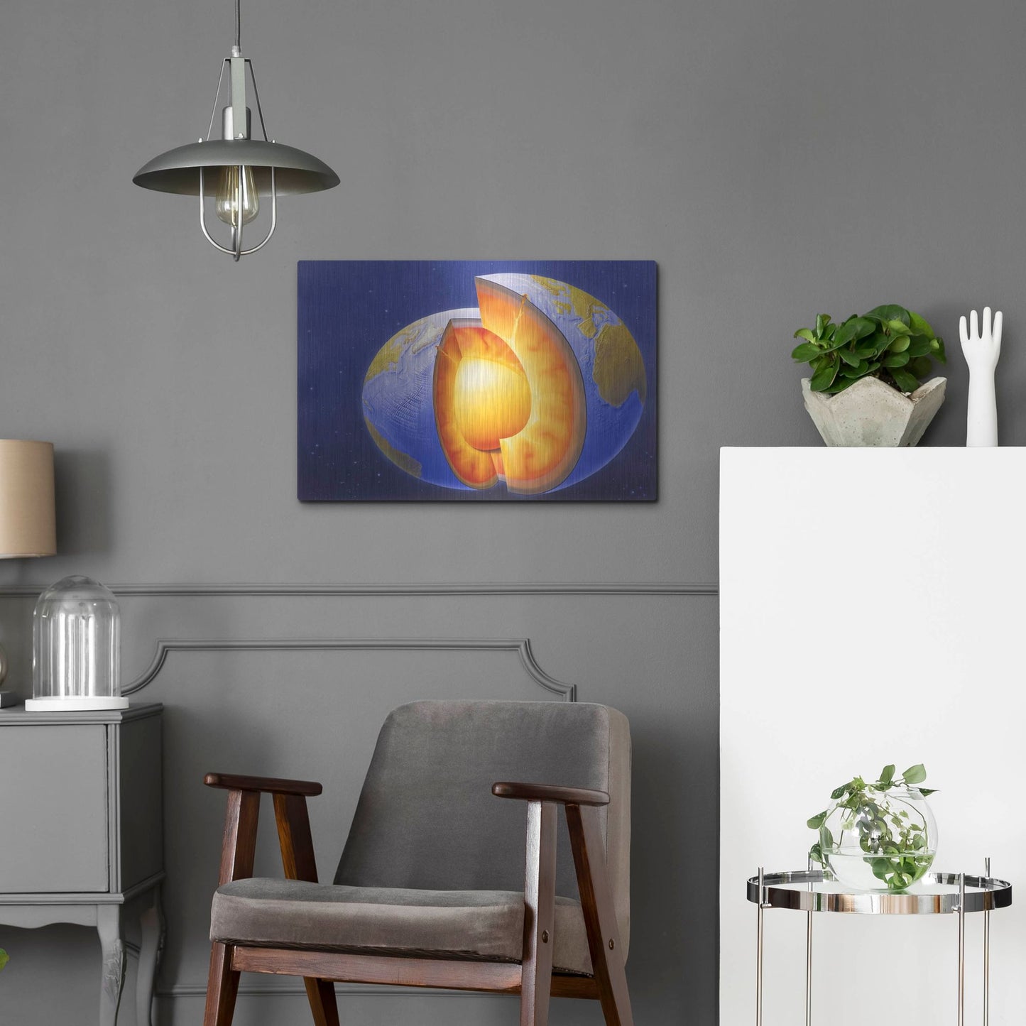 Luxe Metal Art 'The Earth' by Harro Maass, Metal Wall Art,24x16