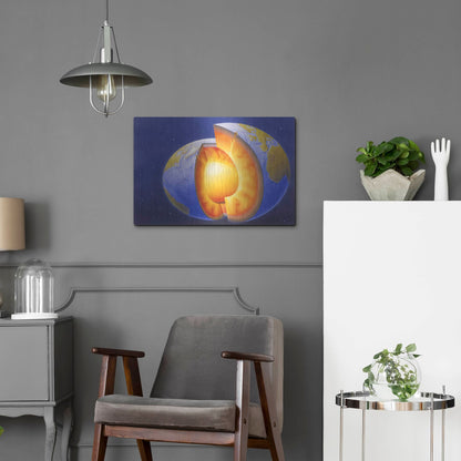 Luxe Metal Art 'The Earth' by Harro Maass, Metal Wall Art,24x16