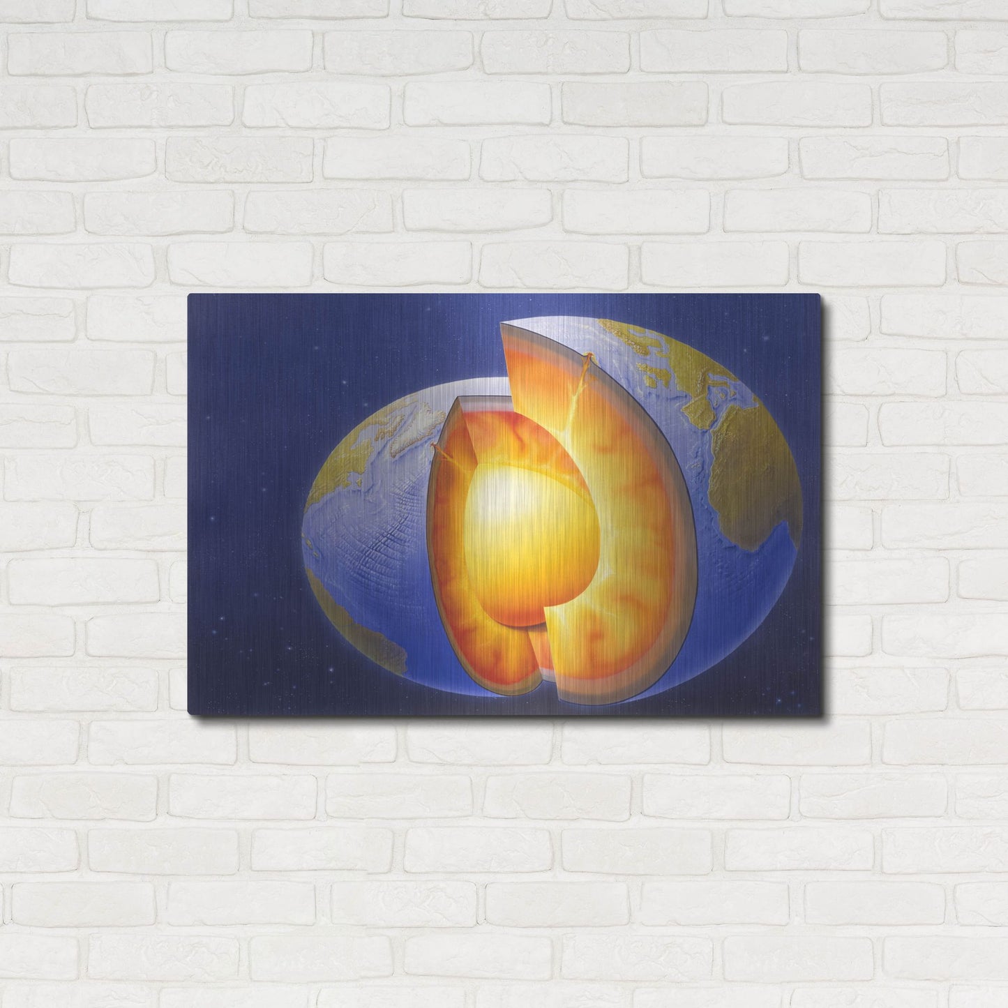 Luxe Metal Art 'The Earth' by Harro Maass, Metal Wall Art,36x24