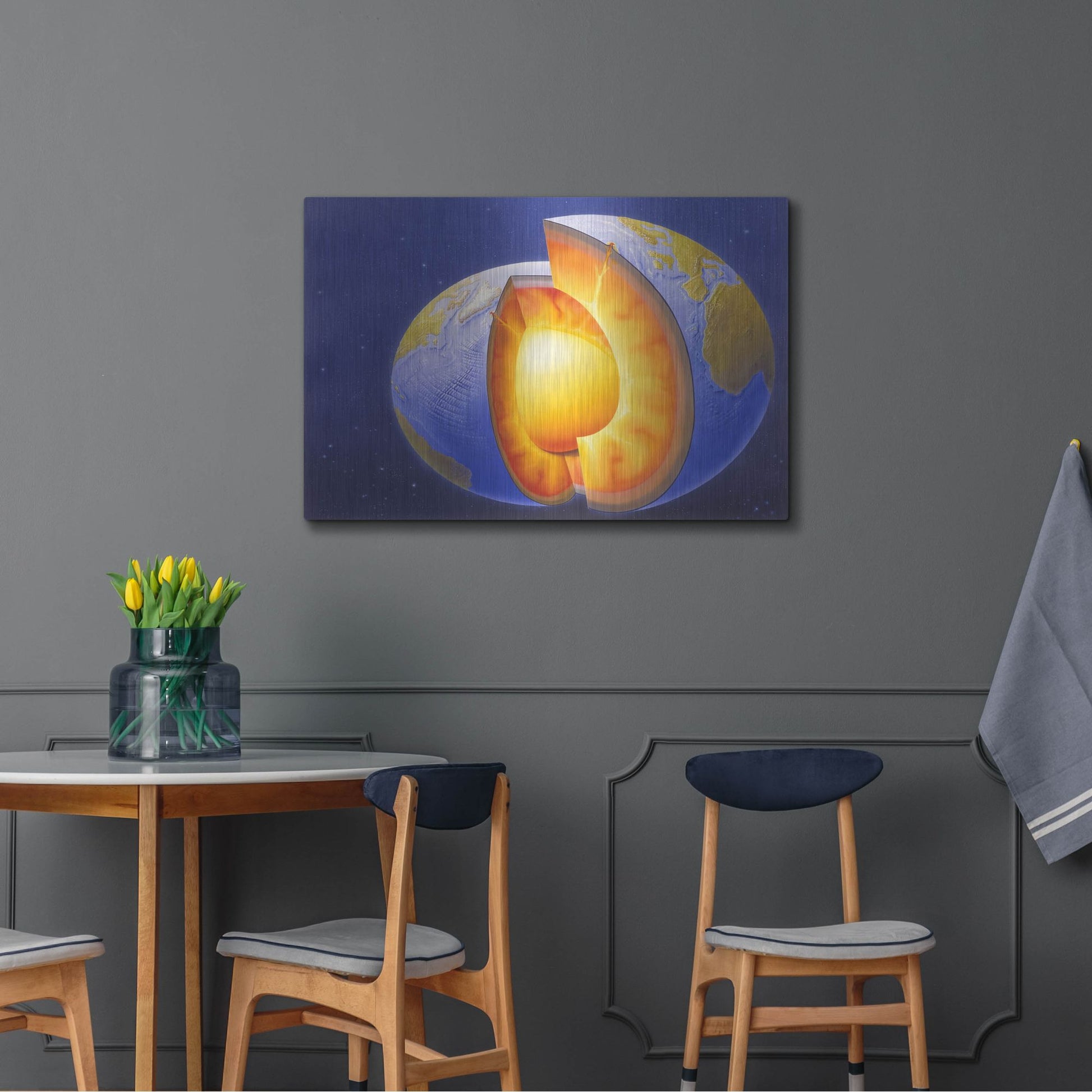 Luxe Metal Art 'The Earth' by Harro Maass, Metal Wall Art,36x24