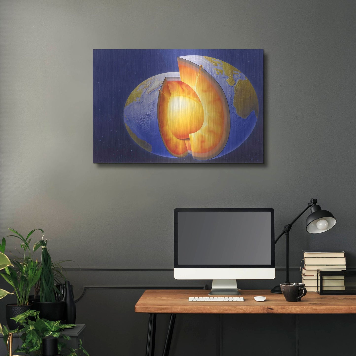 Luxe Metal Art 'The Earth' by Harro Maass, Metal Wall Art,36x24