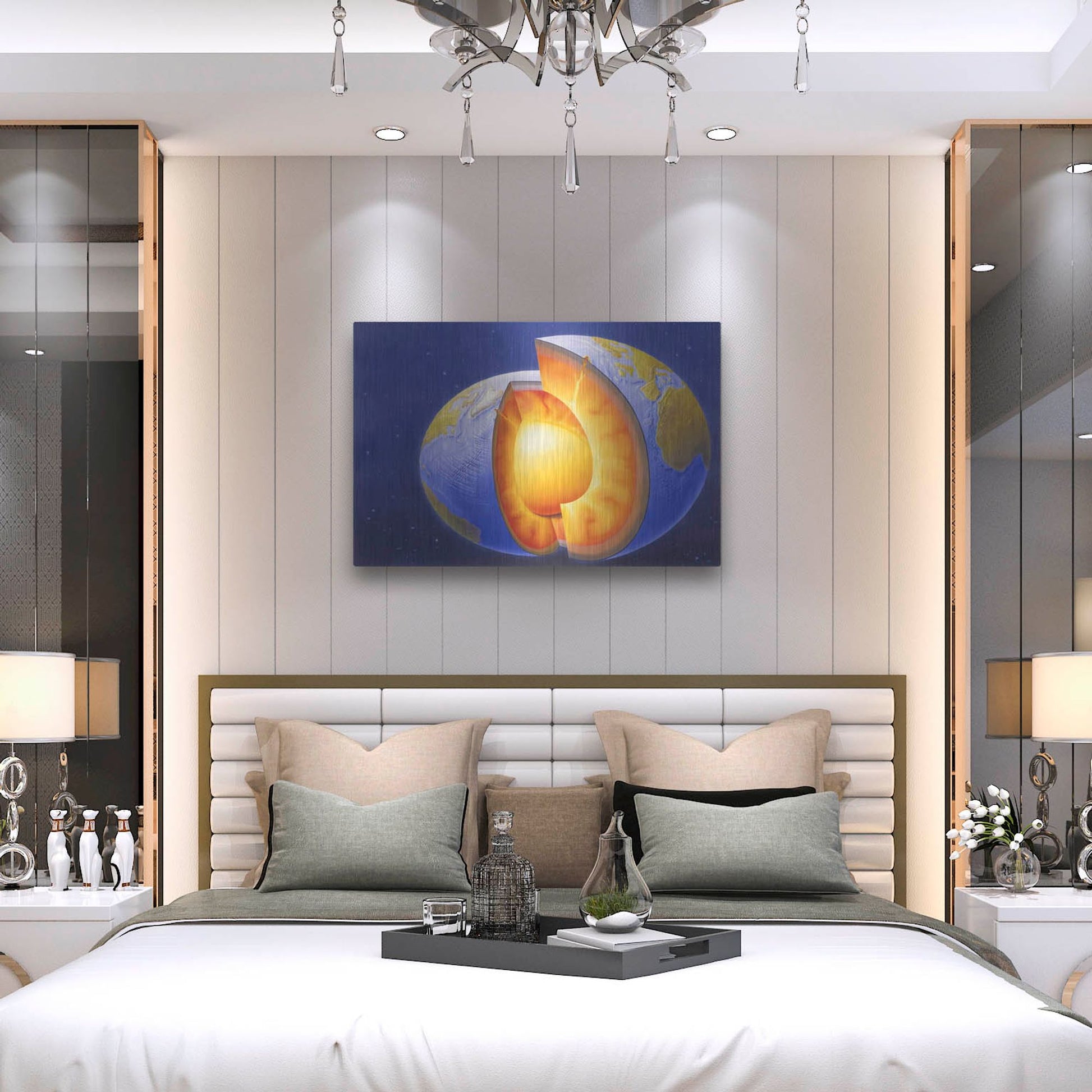 Luxe Metal Art 'The Earth' by Harro Maass, Metal Wall Art,36x24