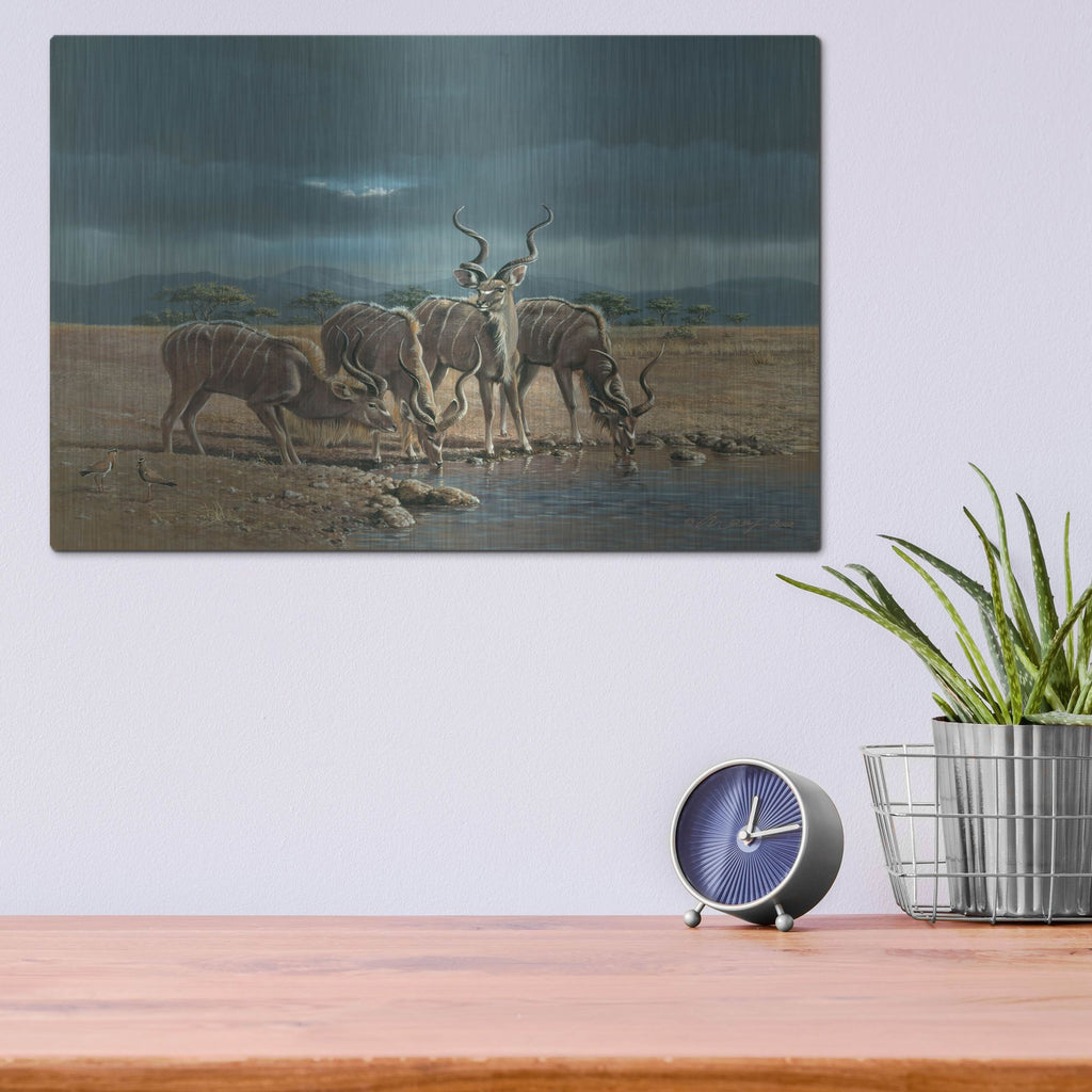 Luxe Metal Art 'Greater Kudus' by Harro Maass, Metal Wall Art,16x12